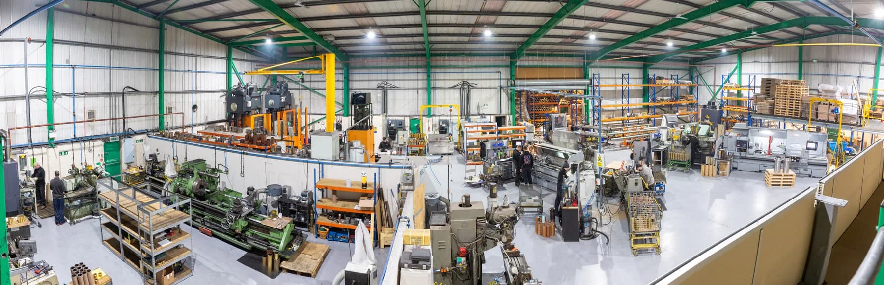The Exalto Bearings UK factory floor in Derby, England