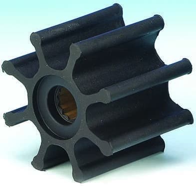 Flexible rubber pump impeller with spline drive